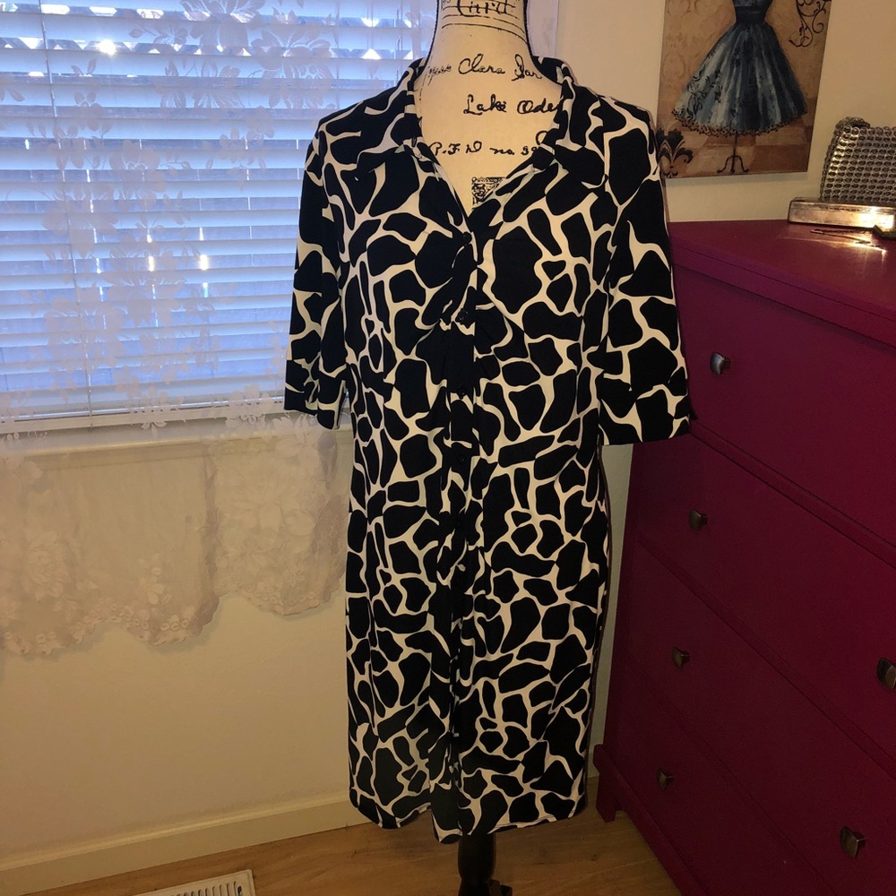 MSK Black and White Patterned Dress